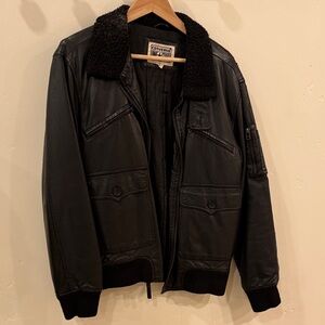 Converse Black Bomber Jacket with Shearling Collar